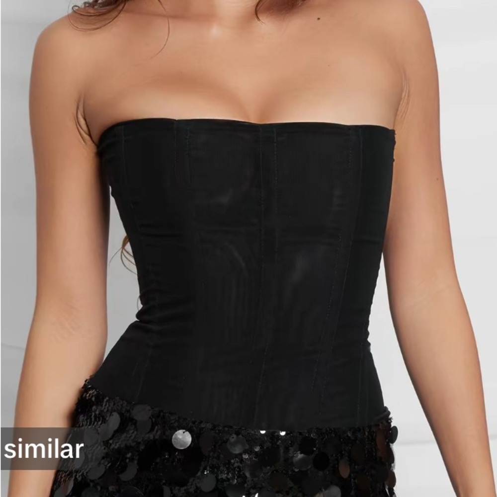 LEAU Black Strapless Corset Top
